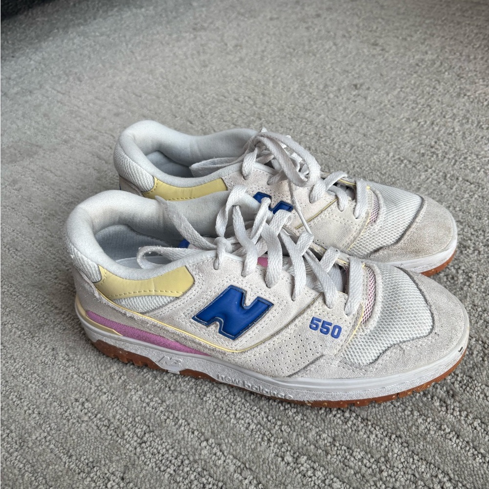New Balance Women’s Sneakers - White, Blue, and Yellow